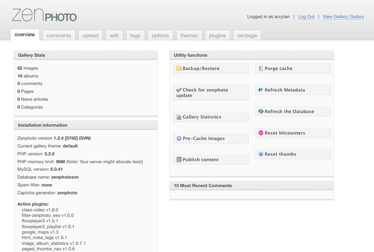 overview | Zenphoto-1.2.4-admin | legacy-admin | ZenphotoCMS - The ...