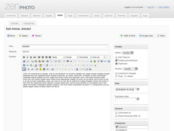zenpage-news-article-edit